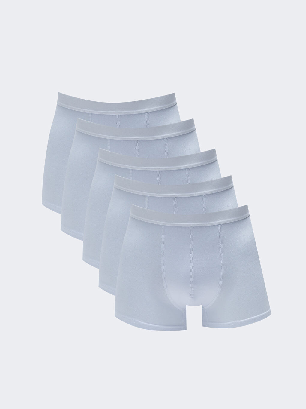 Beyaz Standart Kalıp Pamuklu Esnek Erkek Boxer 5'li