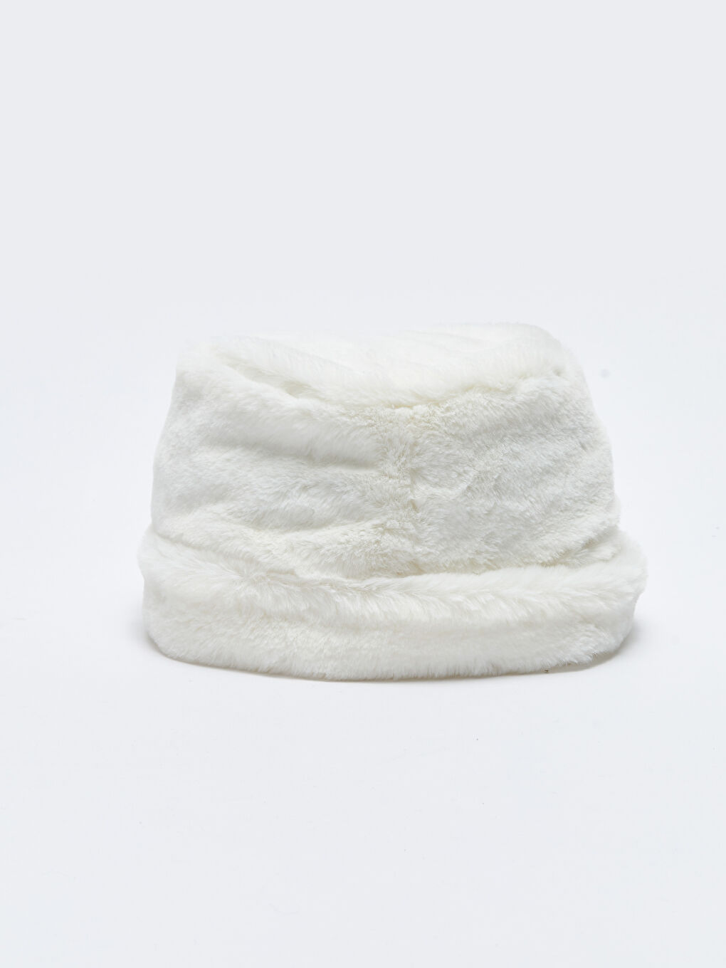 Beyaz Kürklü Kadın Bucket Şapka-1