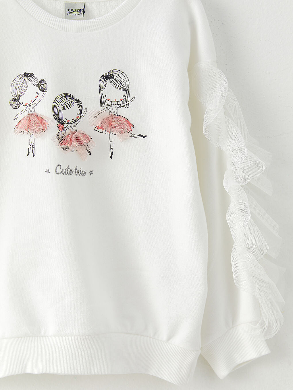 Crew Neck Printed Long Sleeve Girls' Sweatshirt-2