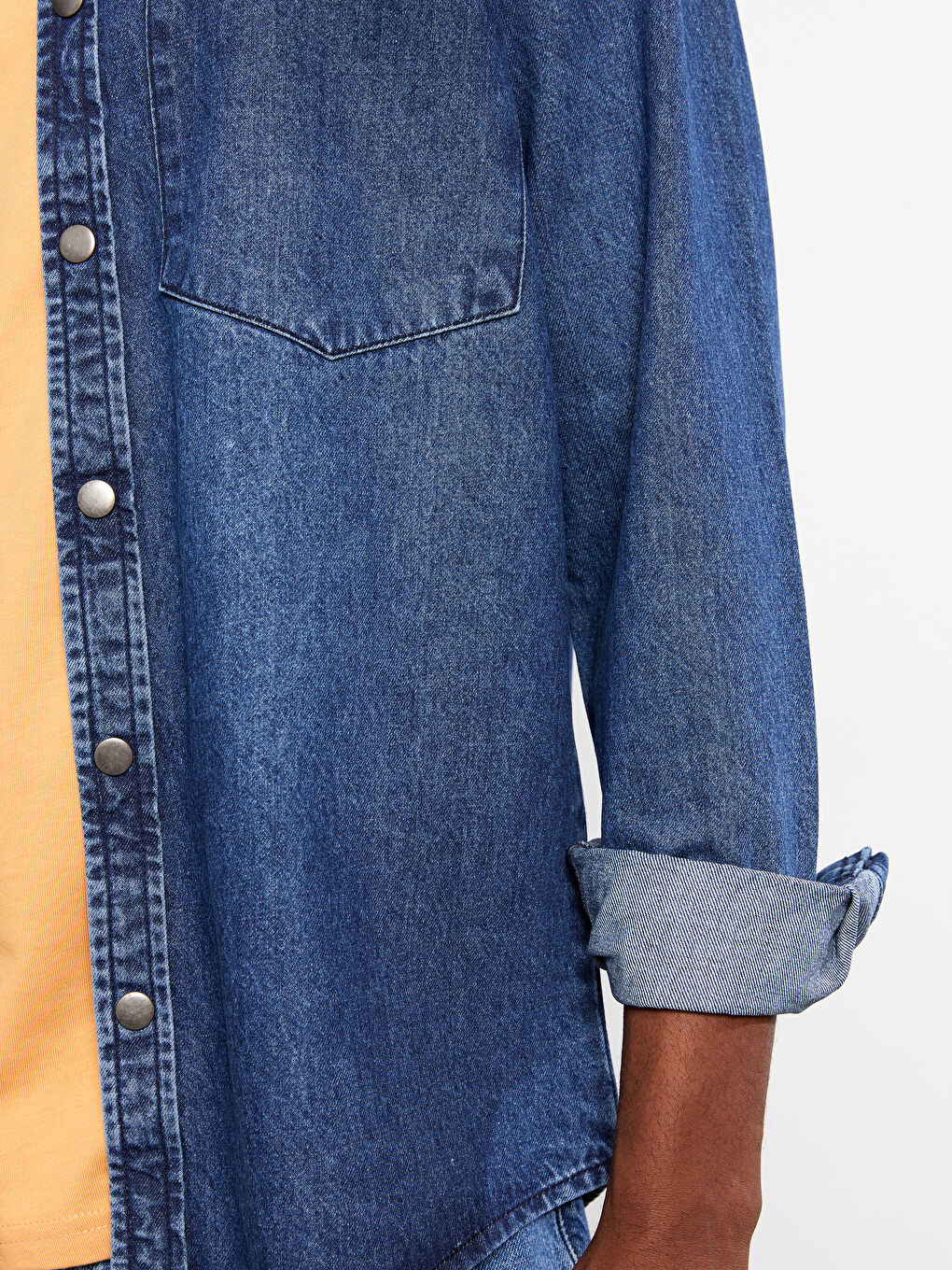 İndigo Standart Kalıp Erkek Jean Ceket-3