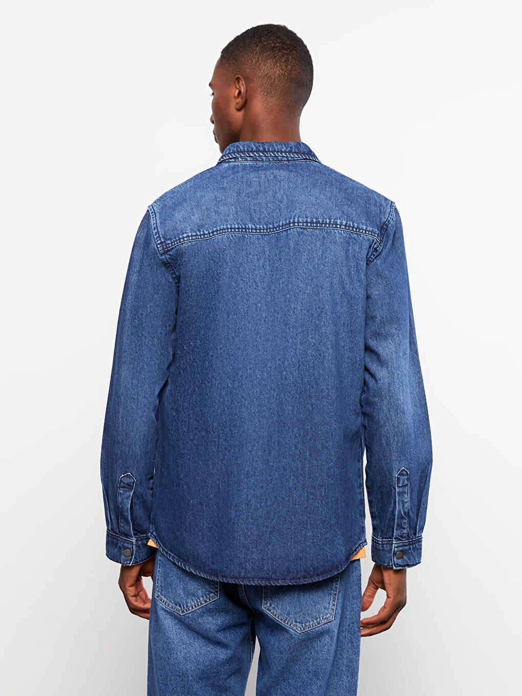 İndigo Standart Kalıp Erkek Jean Ceket-4