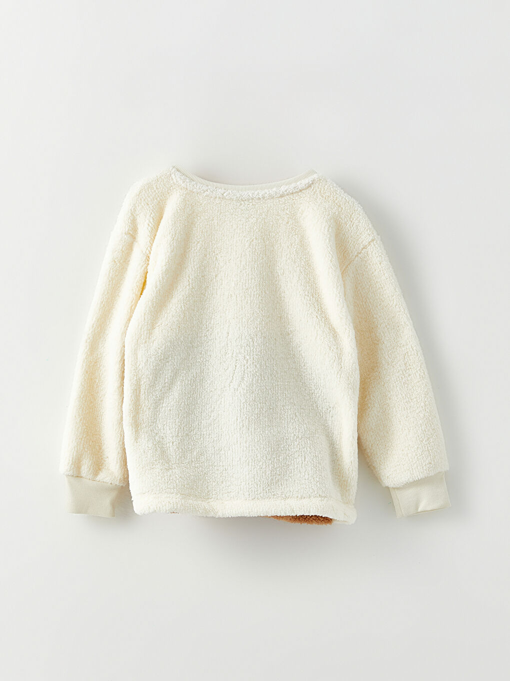 LCW Kids Crew Neck Embroidered Long Sleeve Plush Girl Sweatshirt and Buckle -W2BN59Z4-FDU