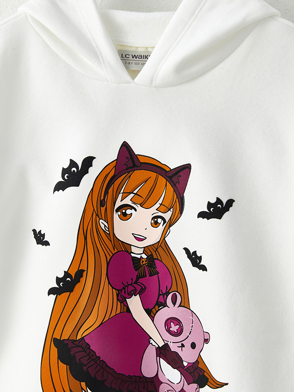 LCW Kids Hooded Printed Long Sleeve Girls' Sweatshirt -W2BN70Z4-R9J