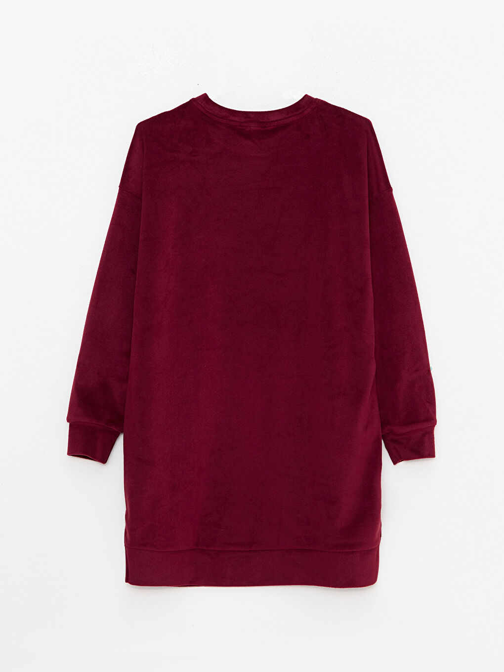 Bordo Bisiklet Yaka Oversize Kadın Sweatshirt-6