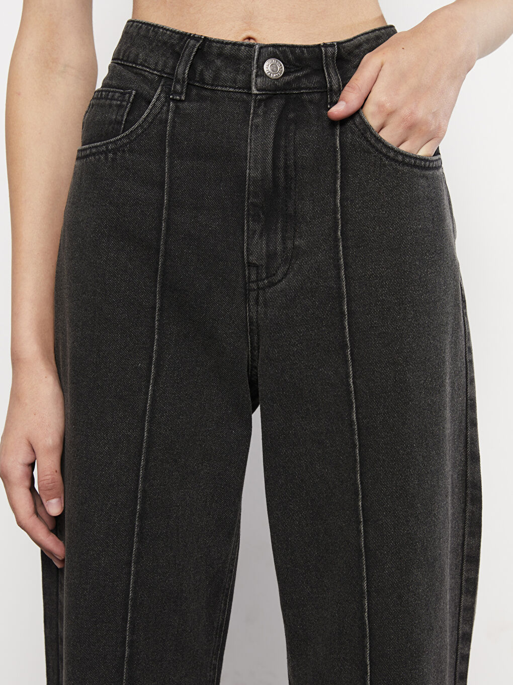 Ženske Farmerke Širokih Nogavica Visokog Struka-3