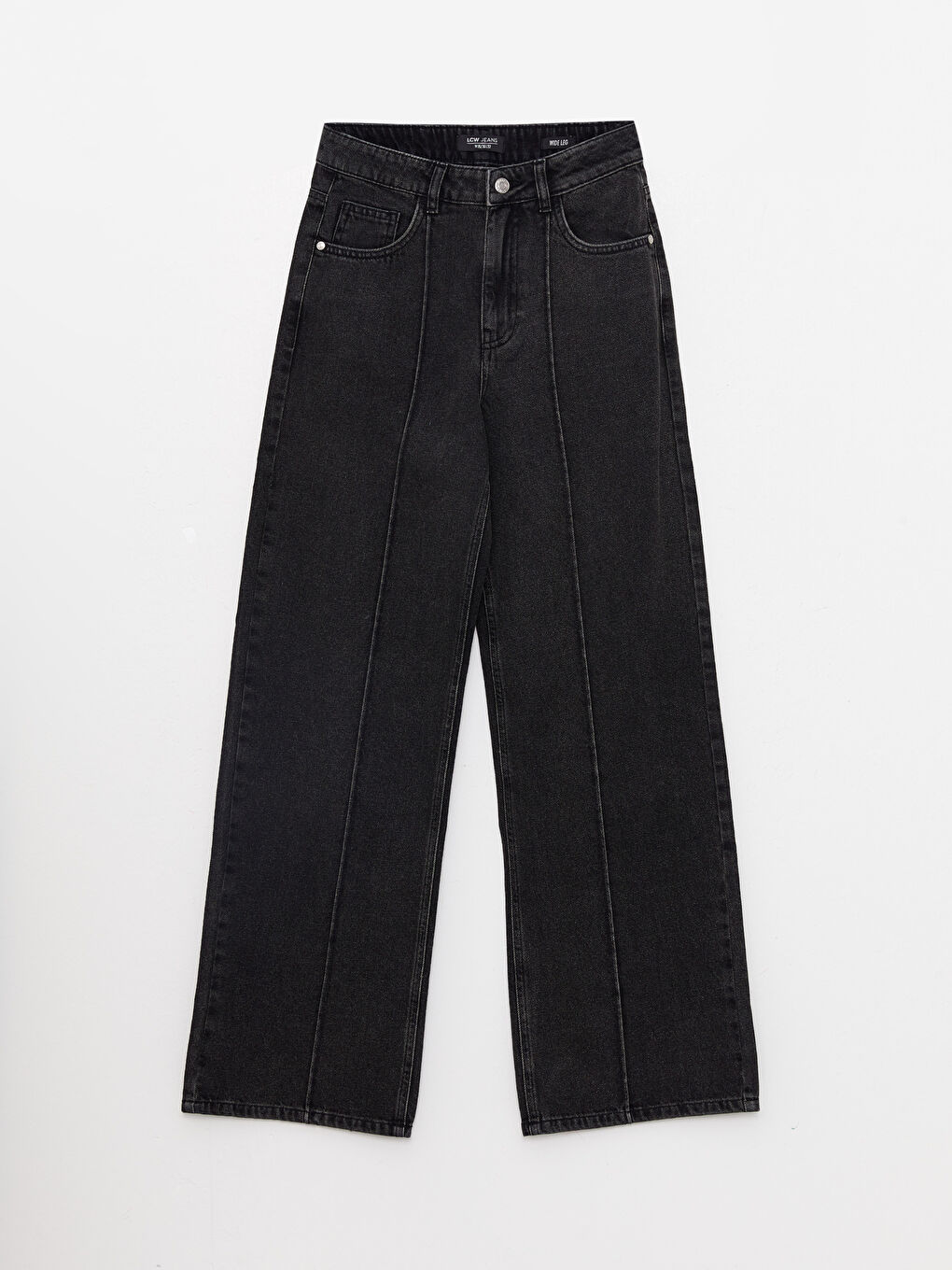 Ženske Farmerke Širokih Nogavica Visokog Struka-5