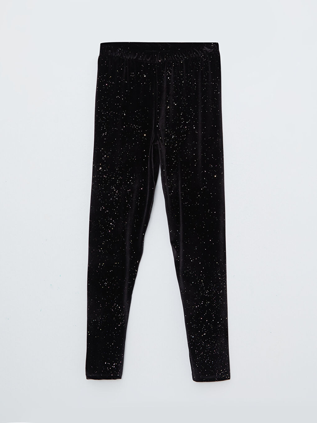 Серпімді белді жылтыр барқыт қыздарға арналған ұзын леггинстер-3