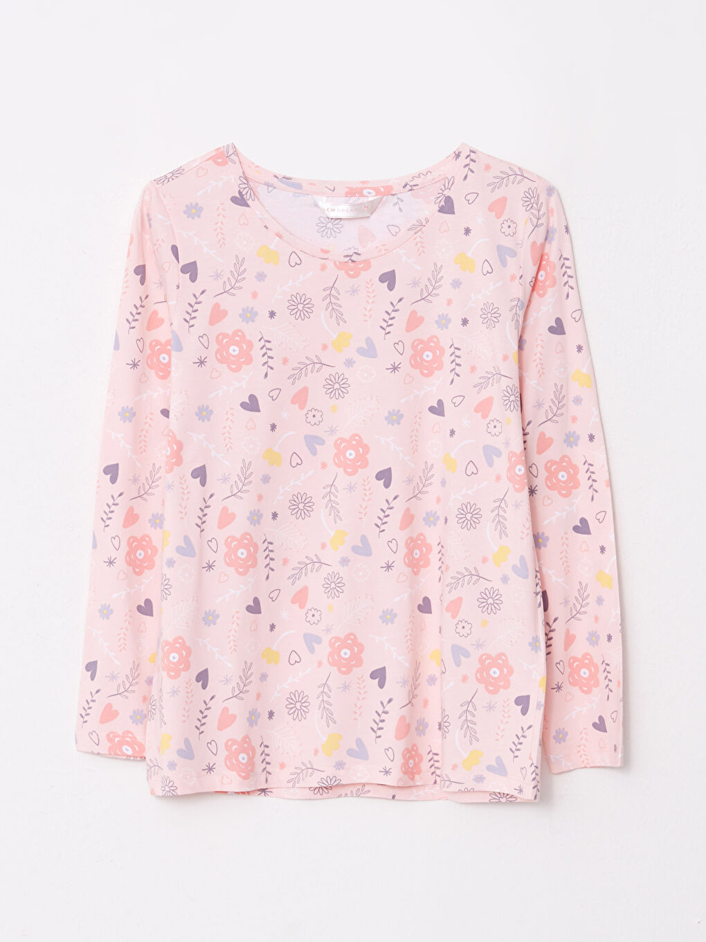 Crew Neck Patterned Long Sleeve Cotton Women's Pajama Set-6