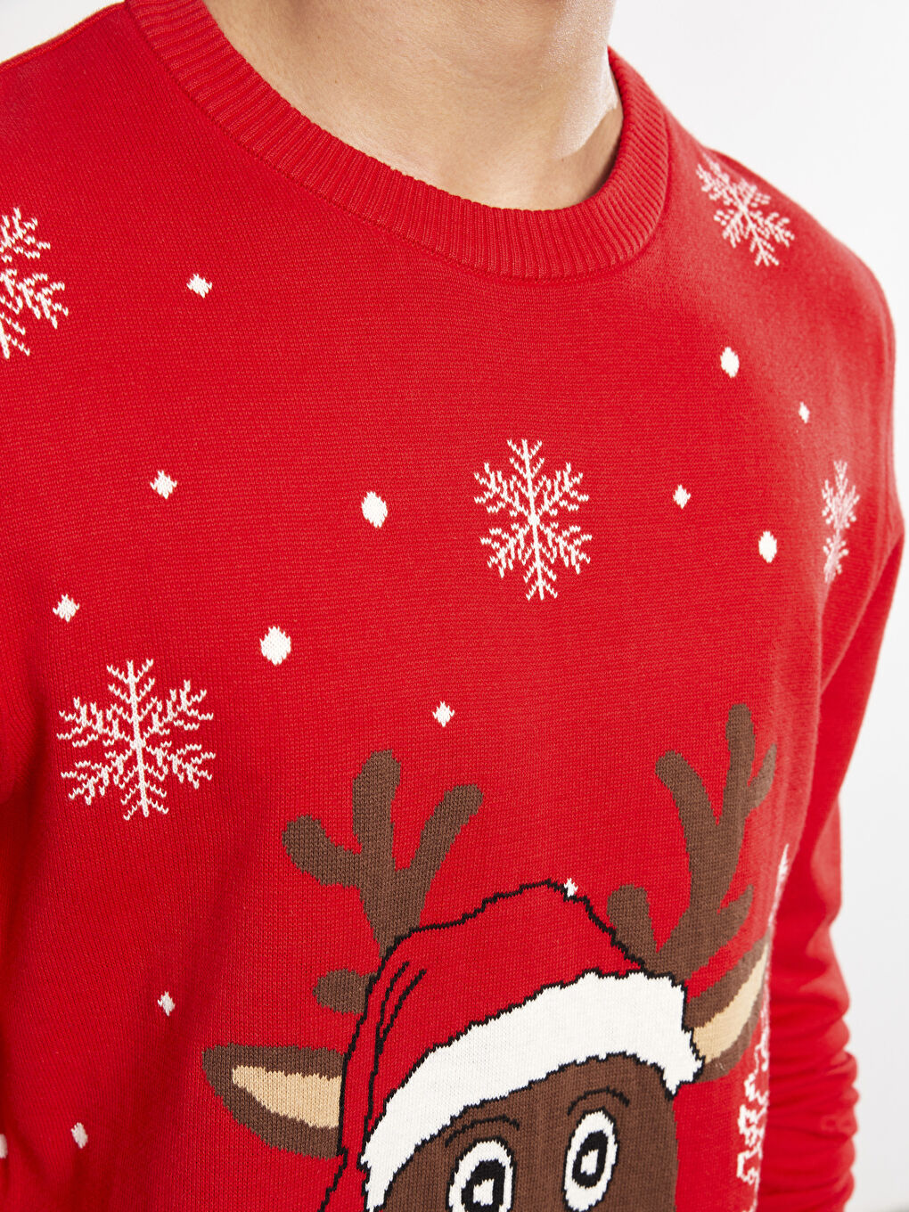 XSIDE Rundhalsausschnitt Langarm Bedruckter Herren Strickpullover -W2BO48Z8-FDU