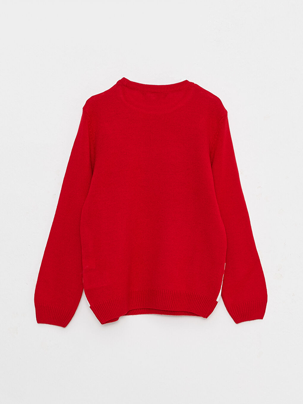 Kırmızı Bisiklet Yaka Yılbaşı Temalı Uzun Kollu Erkek Çocuk Triko Kazak-3