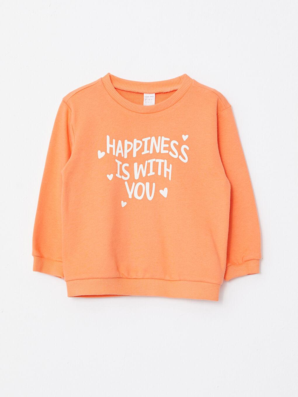Crew Neck Long Sleeve Printed Baby Girls' Sweatshirt