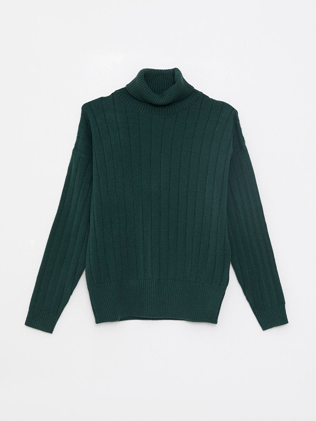 LCW Vision Turtleneck Self Patterned Long Sleeve Women's Tricot Sweater -W2BO64Z8-HHT