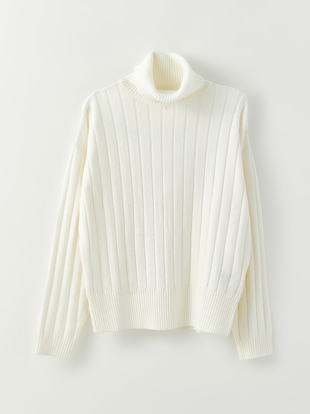 LCW Vision Rollkragen Selbstgemustert Langarm Für Damen Strickpullover -W2BO64Z8-R9J