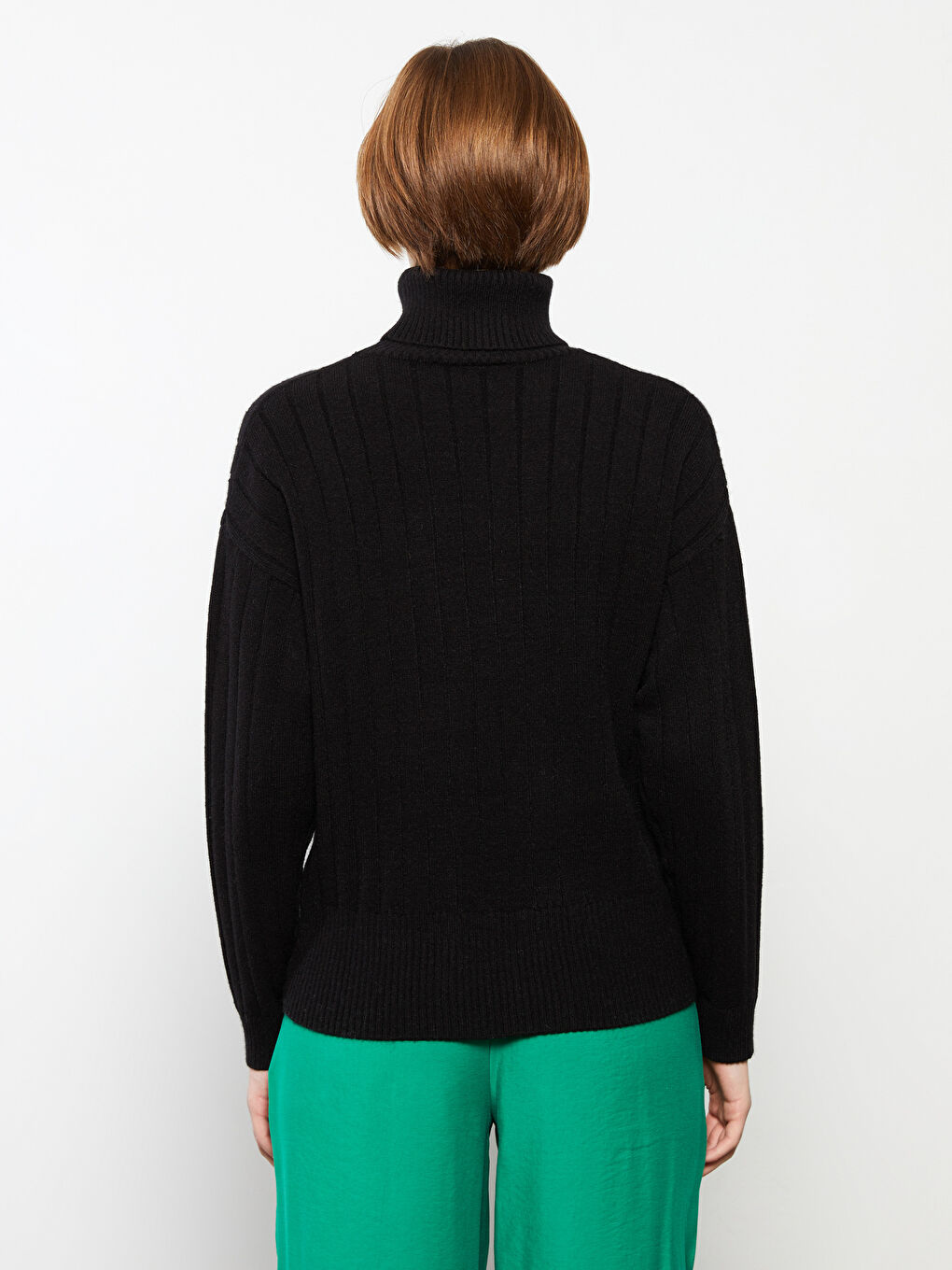 LCW Vision Turtleneck Self Patterned Long Sleeve Women's Tricot Sweater -W2BO64Z8-RQN