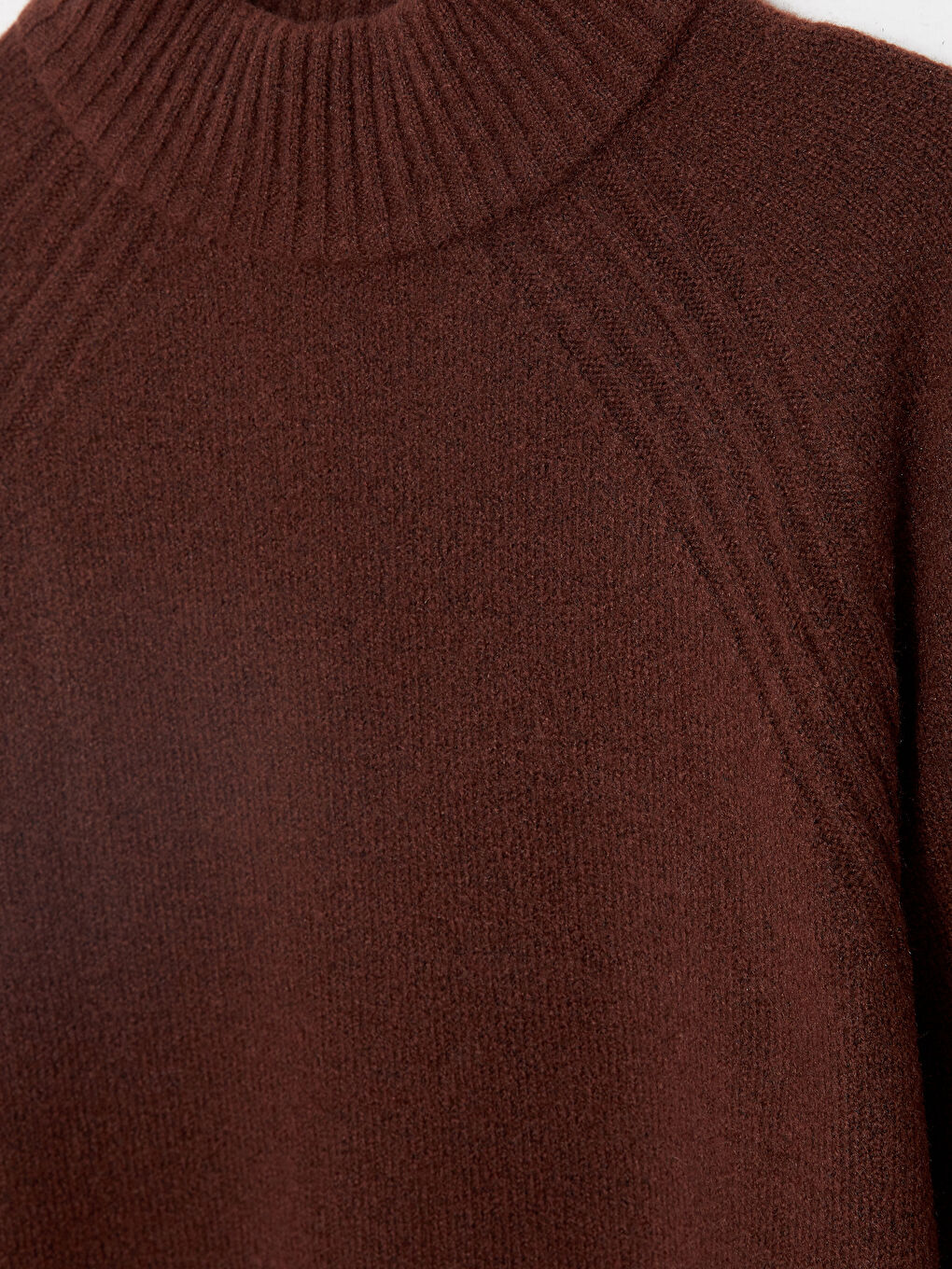 Half Turtleneck Self Patterned Long Sleeve Women's Tricot Sweater-6