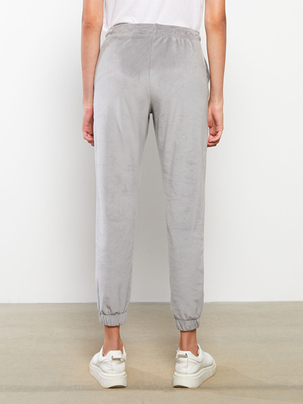 Pantaloni de Trening Jogger de Damă din Catifea cu Talie Elastică-5