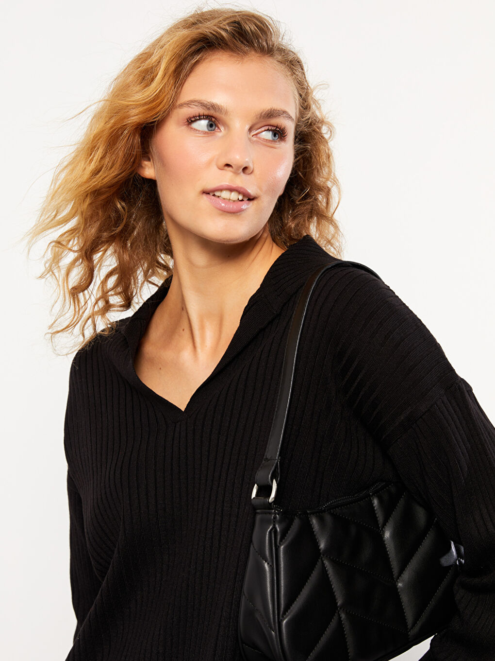 Pulover Tricotat cu Guler Polo pentru Femei-2