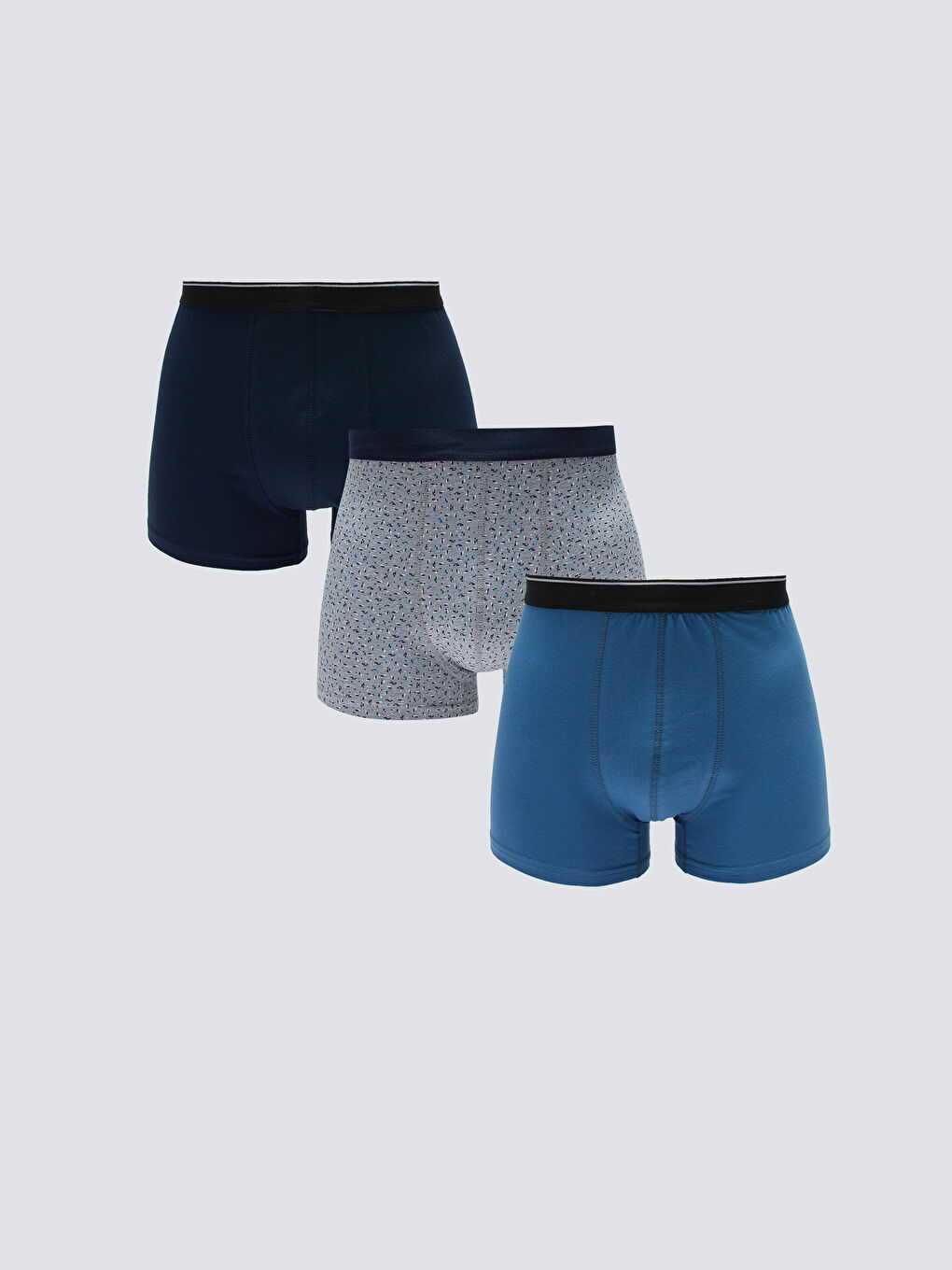 Karışık Standart Kalıp Esnek Kumaş Boxer 3'lü