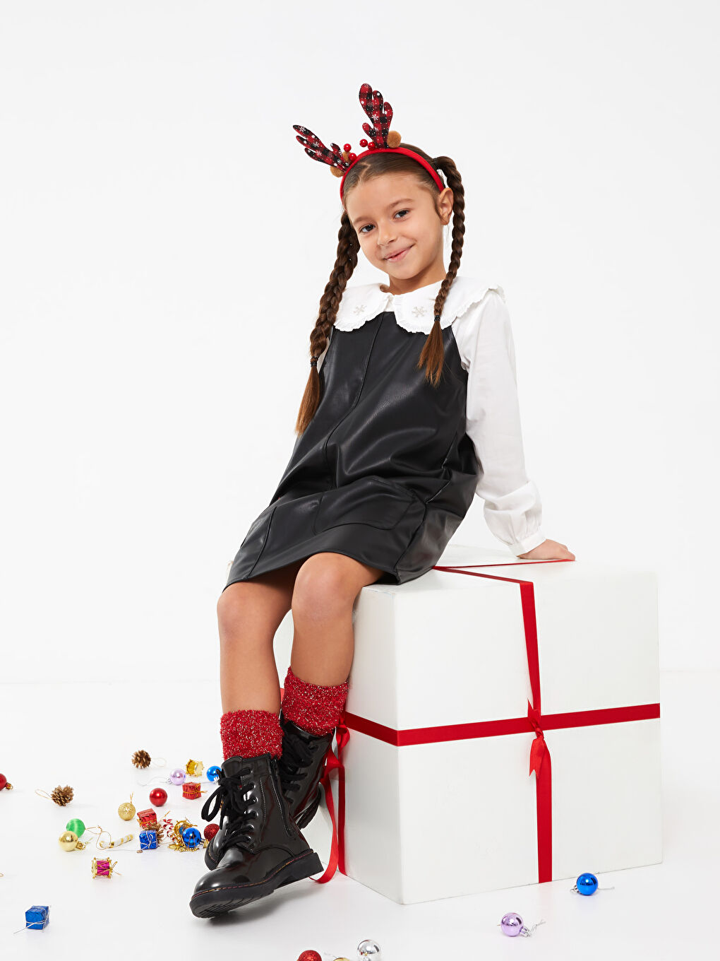 Baby Collar Embroidered Long Sleeve Poplin Girl Shirt-2