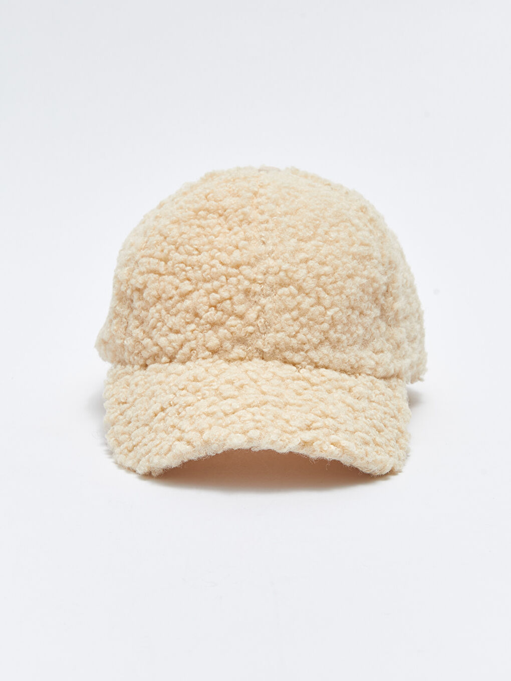 Bej Kürk Görünümlü Kadın Kep Şapka-3
