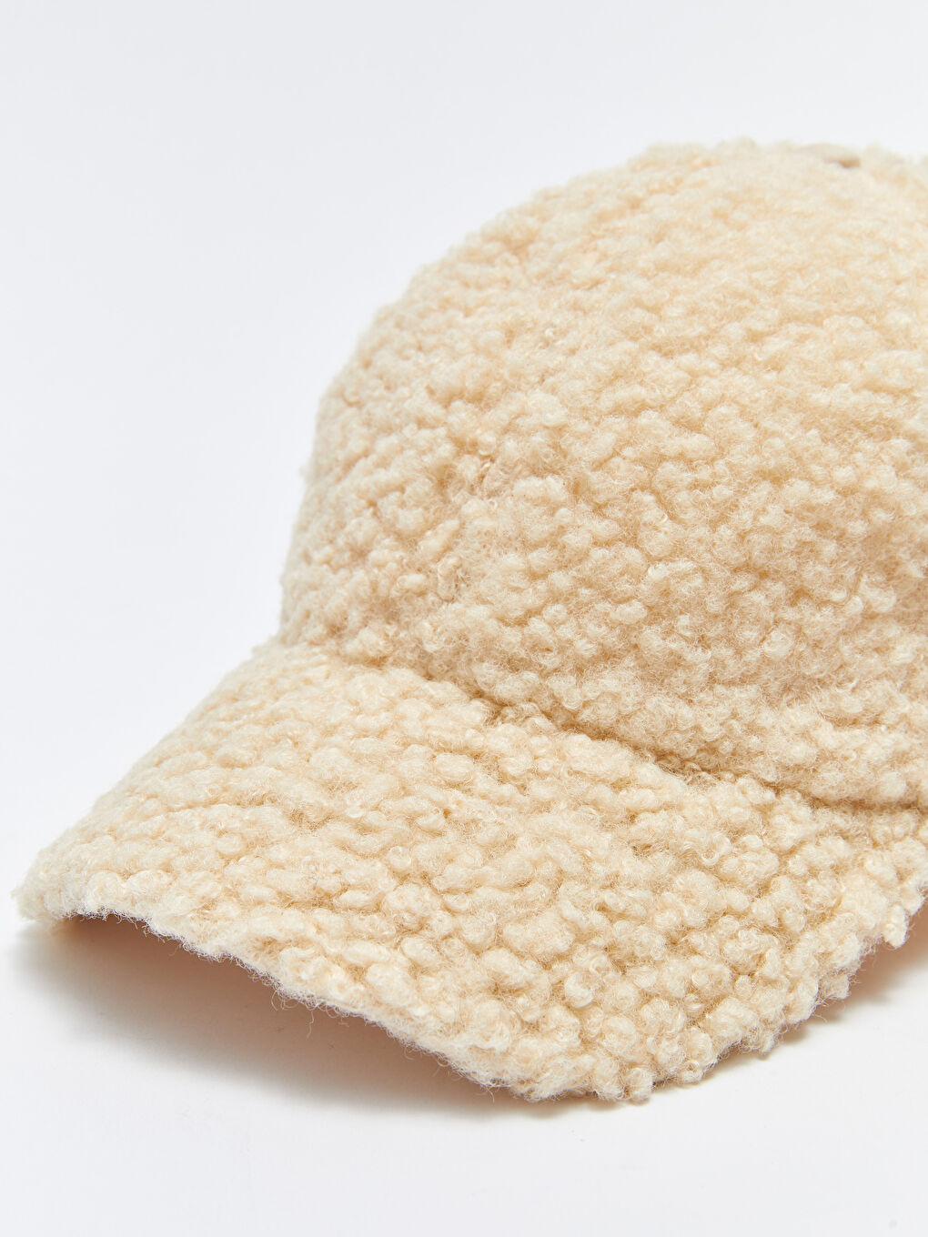 Bej Kürk Görünümlü Kadın Kep Şapka-4