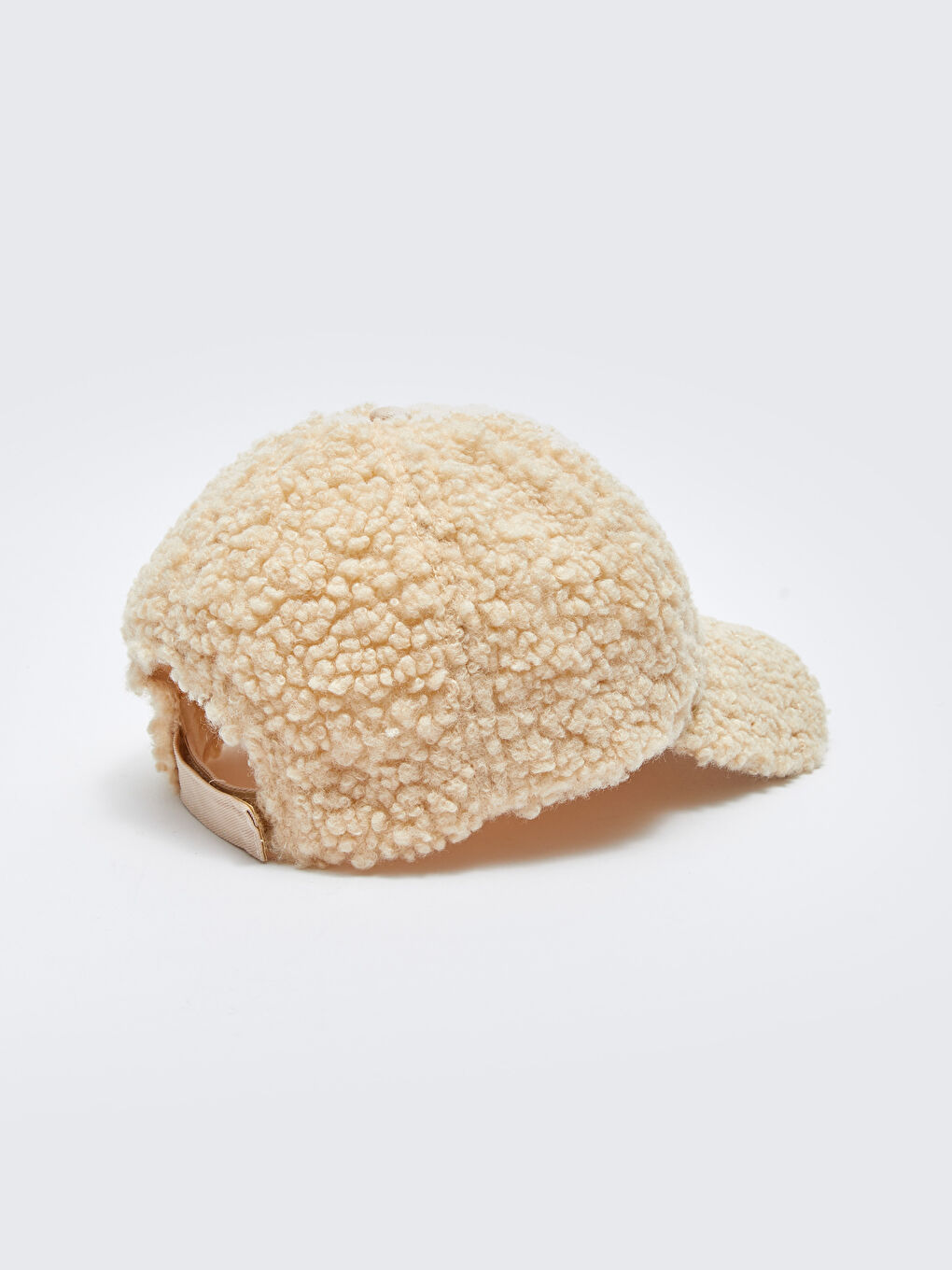 Bej Kürk Görünümlü Kadın Kep Şapka-6