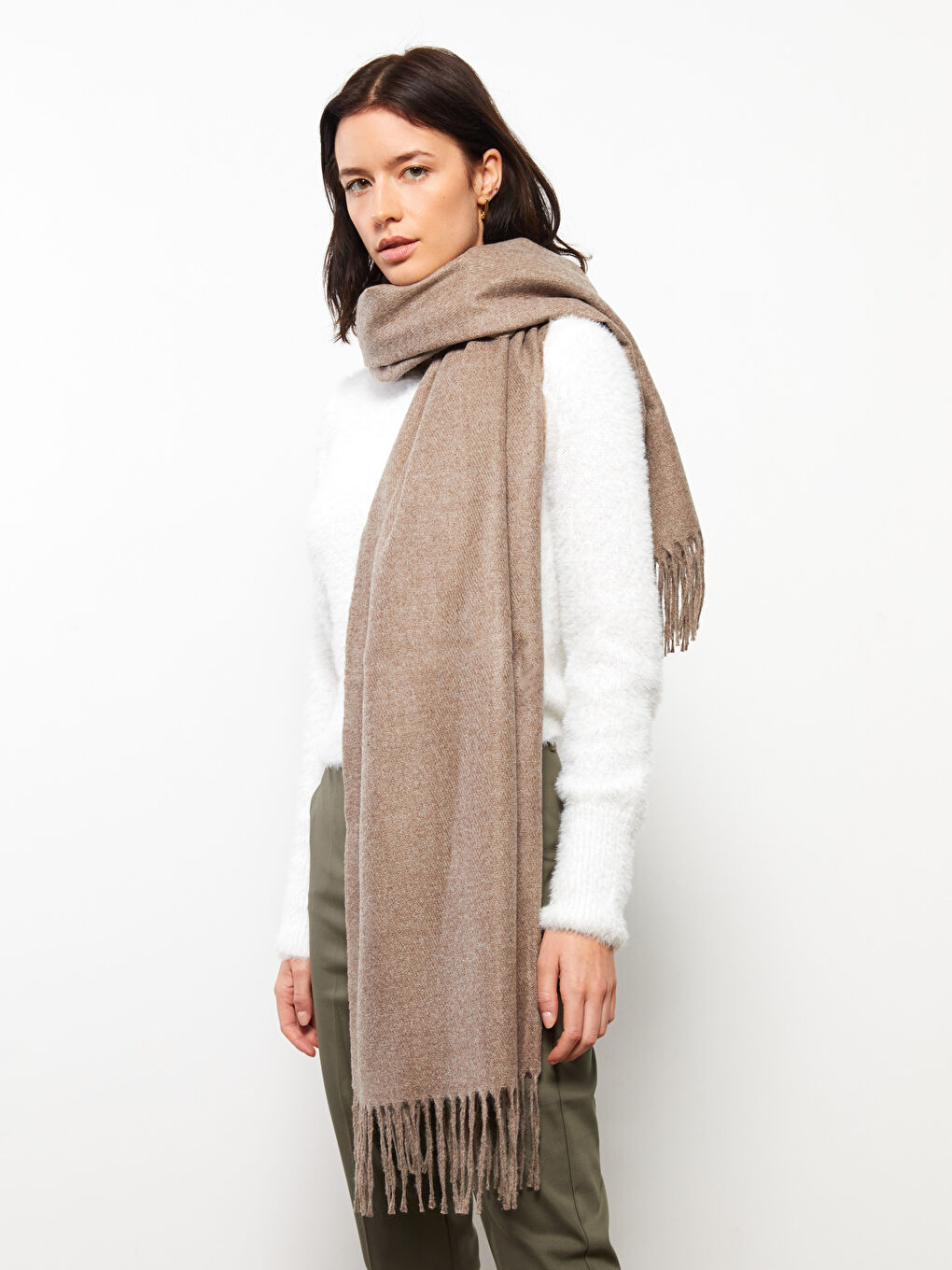 LCW ACCESSORIES Plain Tasseled Women's Scarf -W2BP83Z8-L8Q