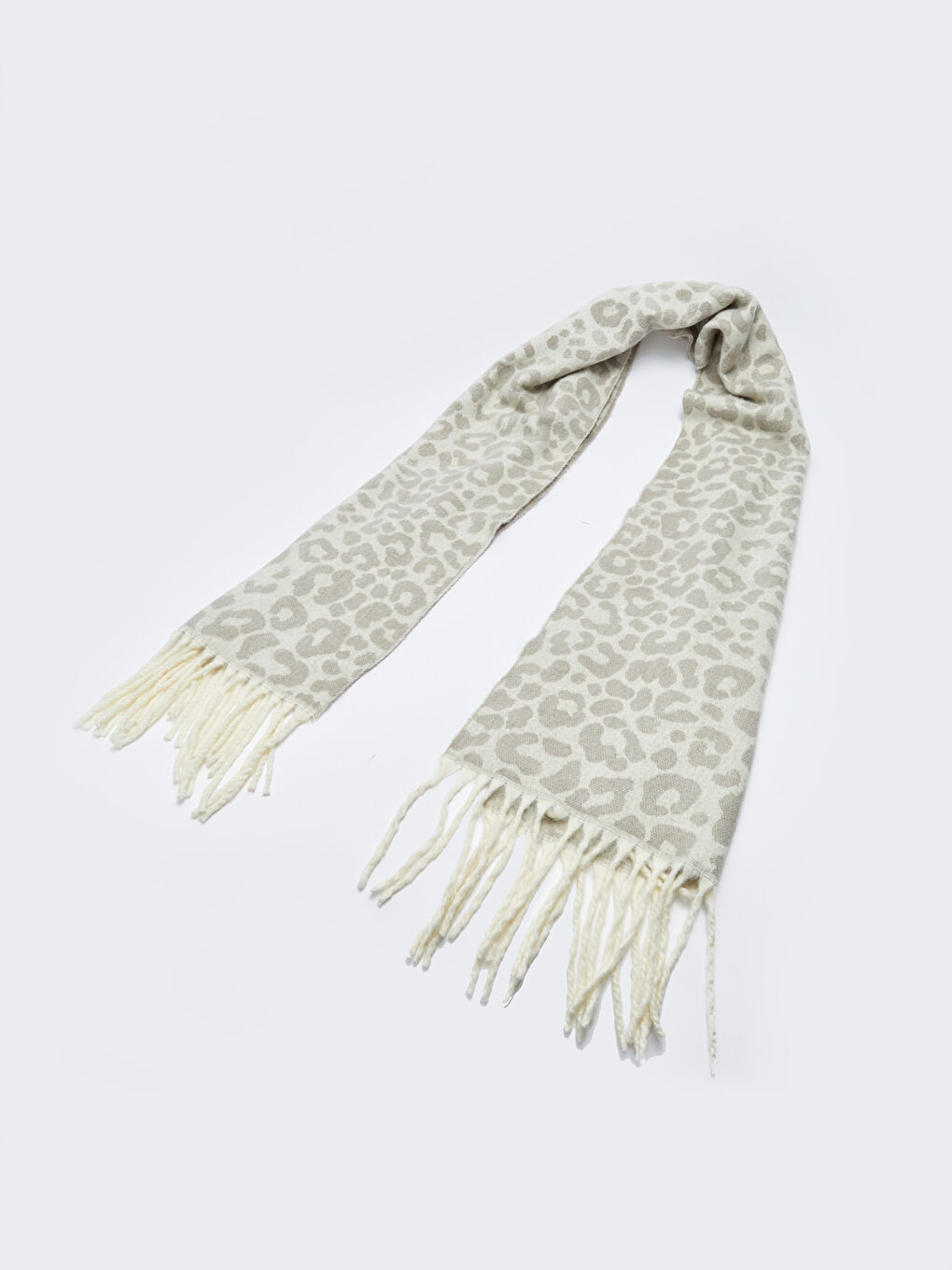 Leopard Patterned Fringed Women's Scarf-3
