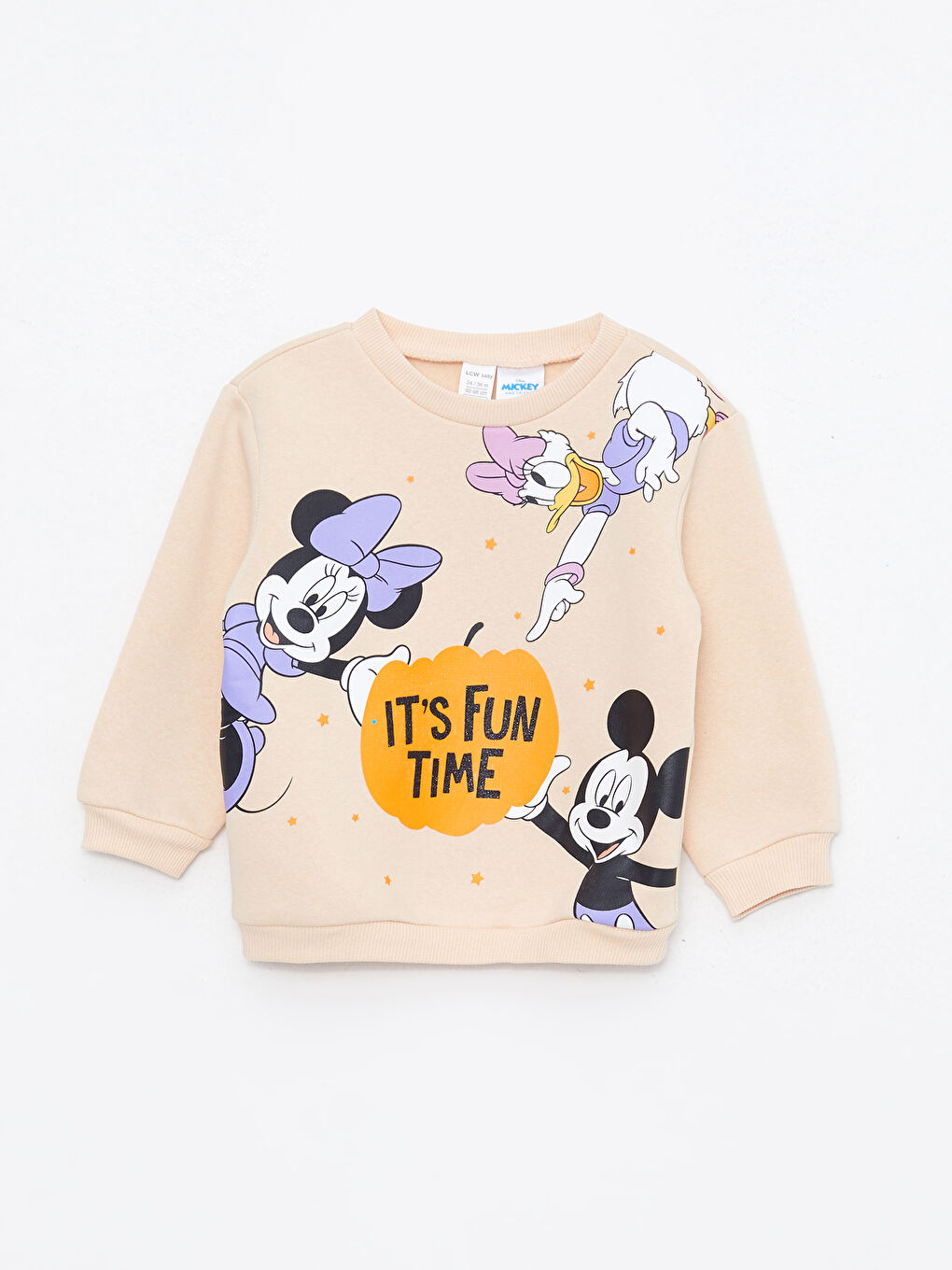 LCW baby Crew Neck Long Sleeve Minnie Mouse Printed Baby Girls' Sweatshirt -W2BQ39Z1-QCA