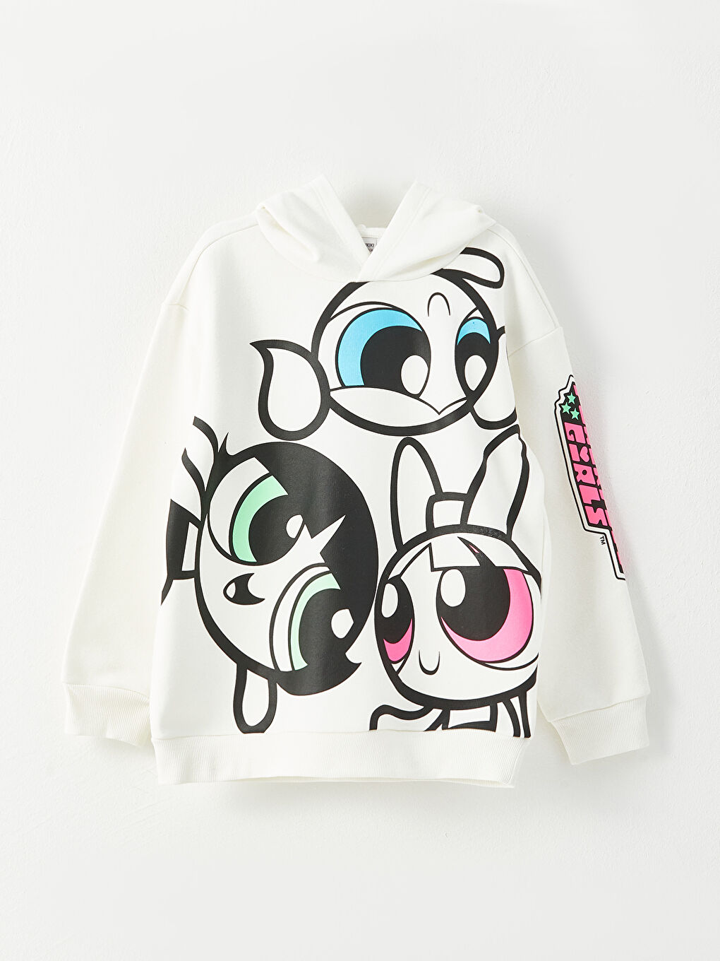 Hooded Powerpuff Girls Printed Long Sleeve Girls' Sweatshirt