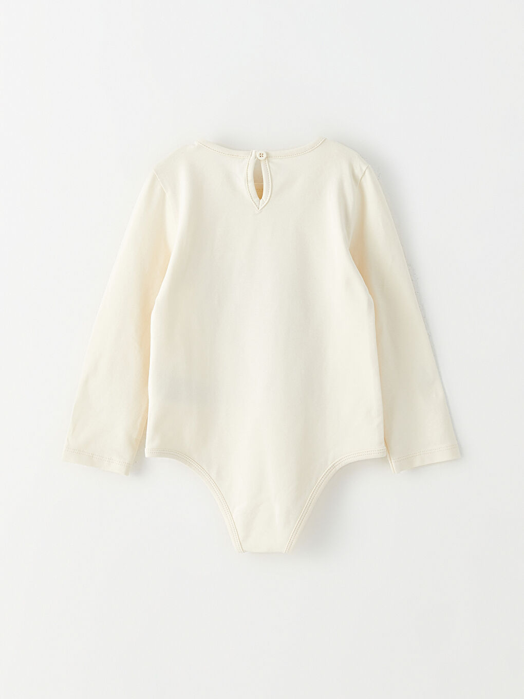LCW baby Crew Neck Long Sleeve Printed Baby Girls' Snap Fastening Bodysuit -W2BQ62Z1-FRC