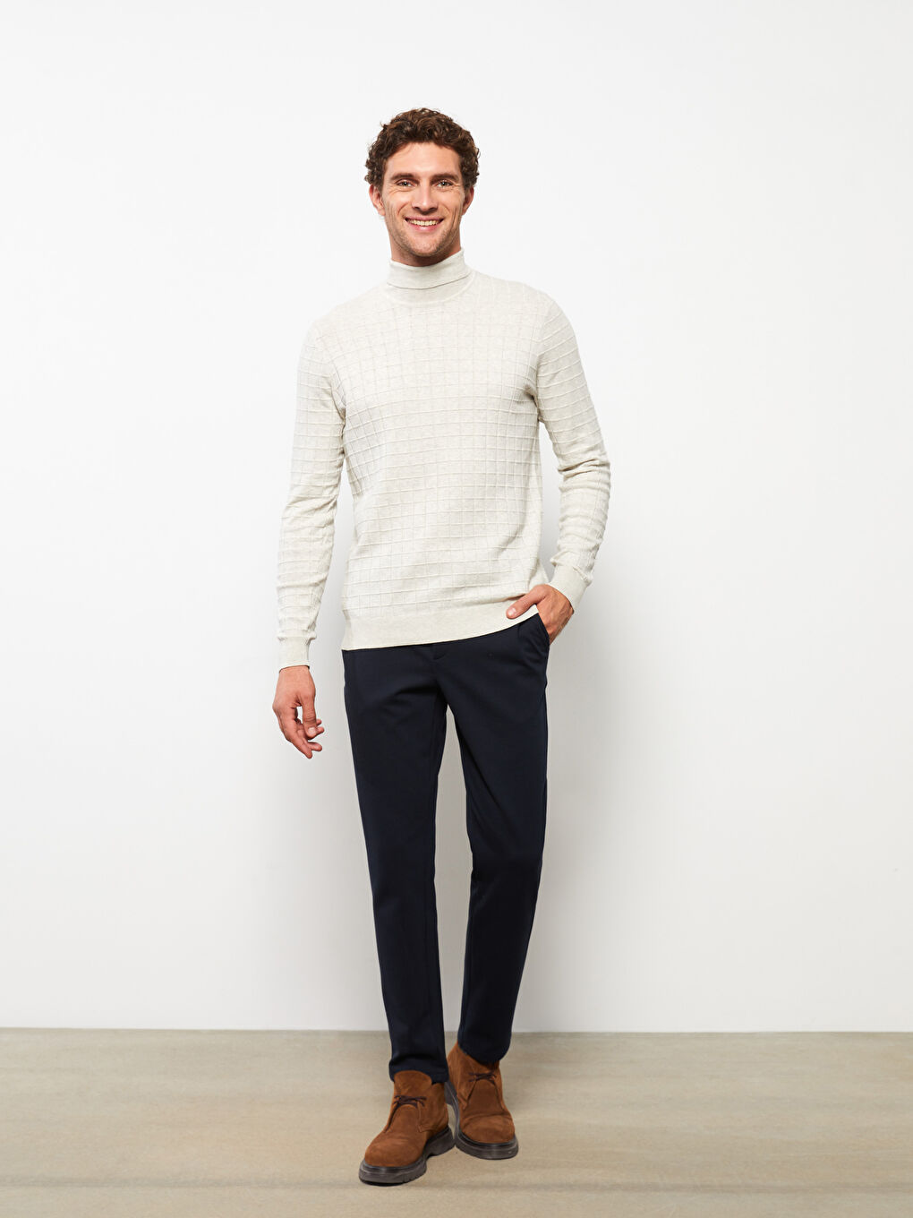 Turtleneck Long Sleeve Men's Knitwear Sweater
