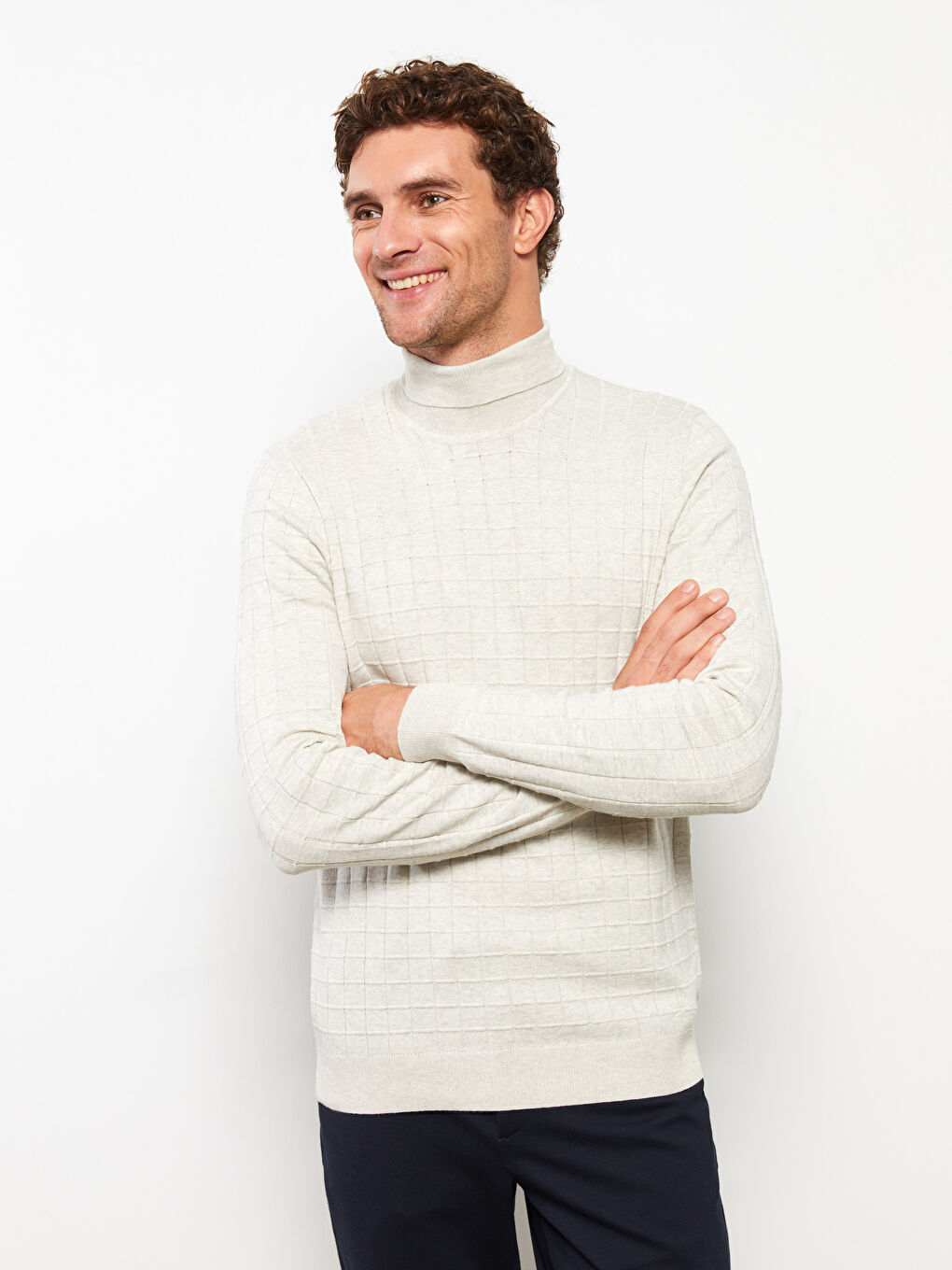 Turtleneck Long Sleeve Men's Knitwear Sweater-1
