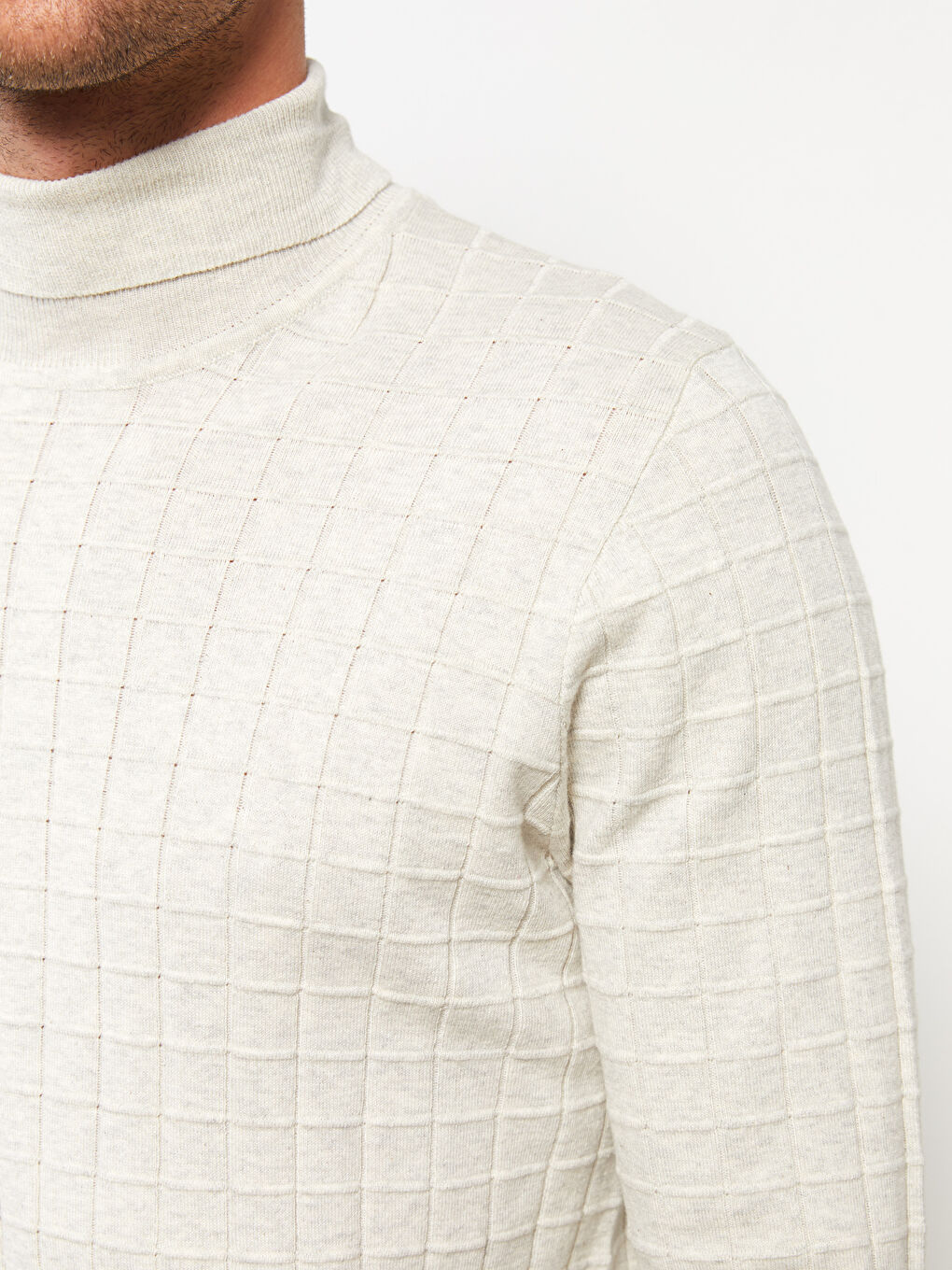 Turtleneck Long Sleeve Men's Knitwear Sweater-3