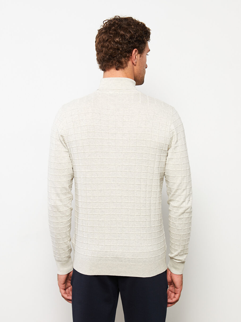 Turtleneck Long Sleeve Men's Knitwear Sweater-4