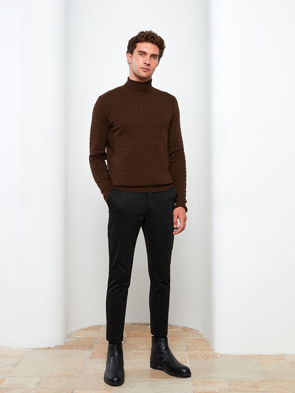 SOUTHBLUE Turtleneck Long Sleeve Men's Knitwear Sweater -W2BQ84Z8-HDN