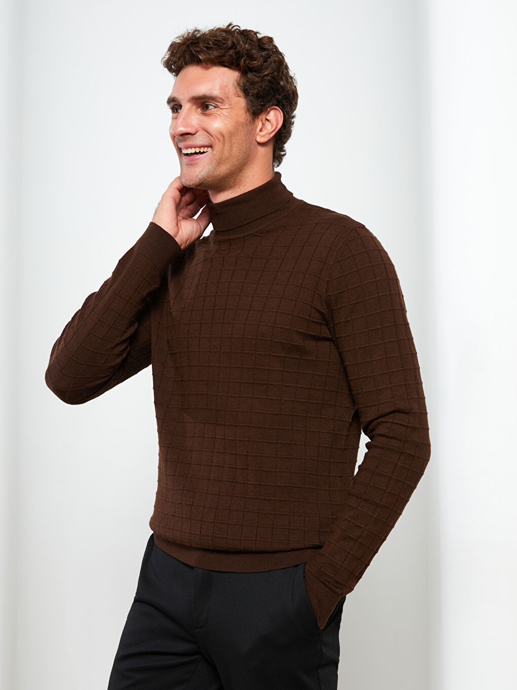 SOUTHBLUE Turtleneck Long Sleeve Men's Knitwear Sweater -W2BQ84Z8-HDN