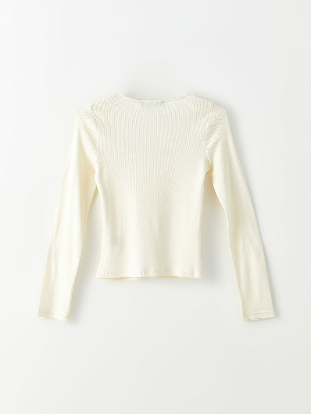 LCW Vision Quadratischer Kragen Gerade Langarm Baumwolle Damen T-Shirt -W2BQ92Z8-FDH