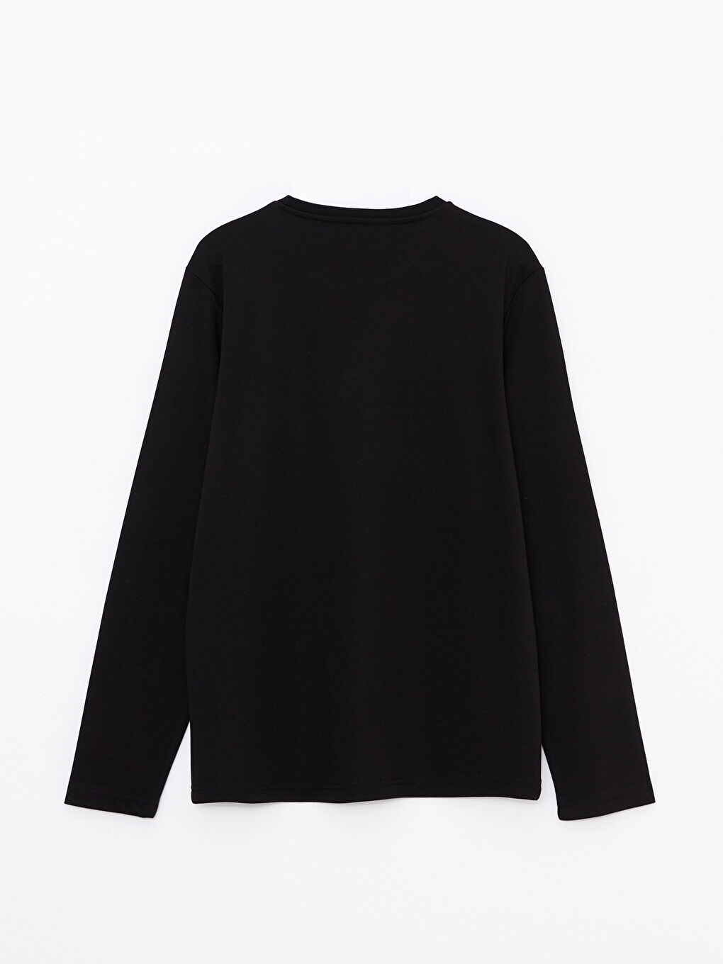 Siyah Bisiklet Yaka Uzun Kollu Erkek Tişört-6