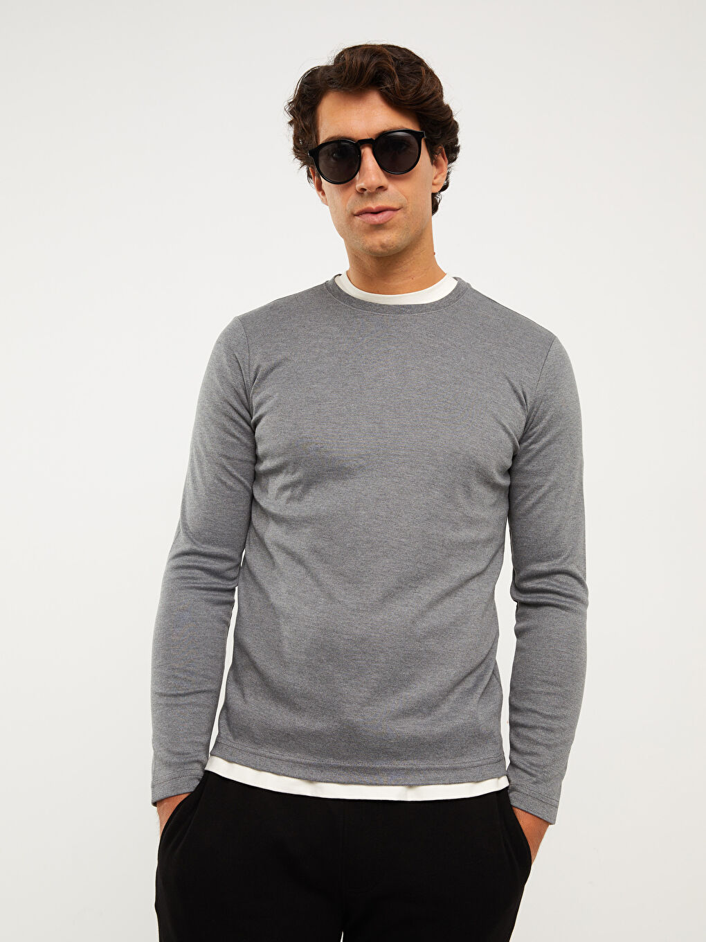 Crew Neck Long Sleeve Men's T-Shirt