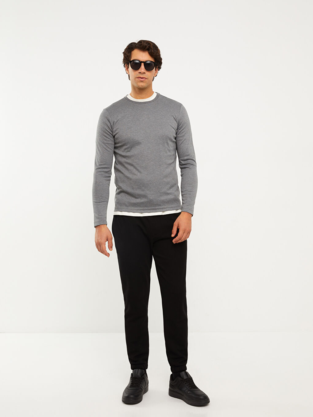 Crew Neck Long Sleeve Men's T-Shirt-1