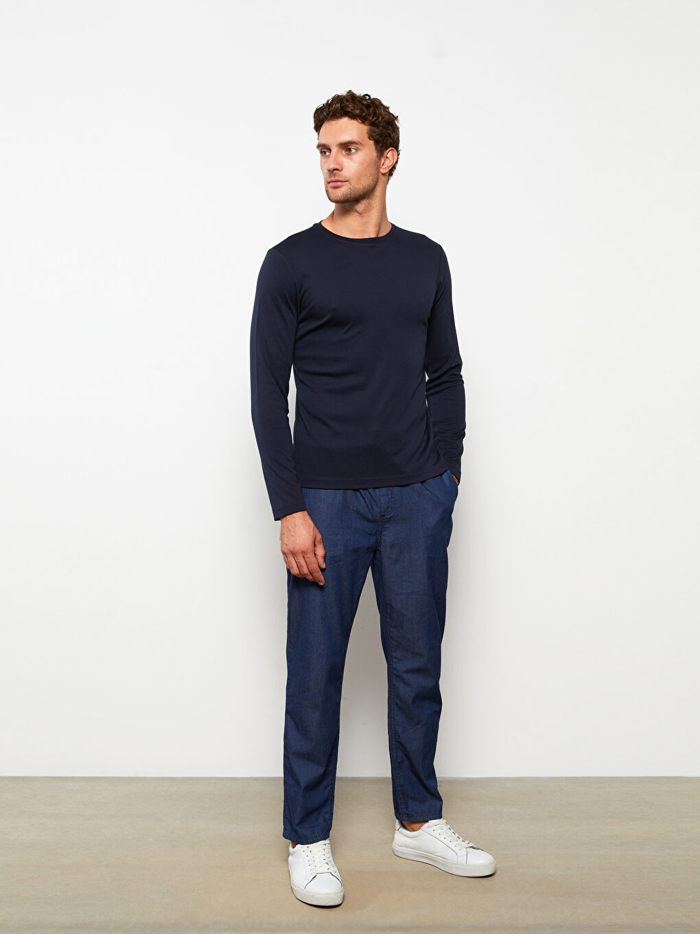 Crew Neck Long Sleeve Men's T-Shirt