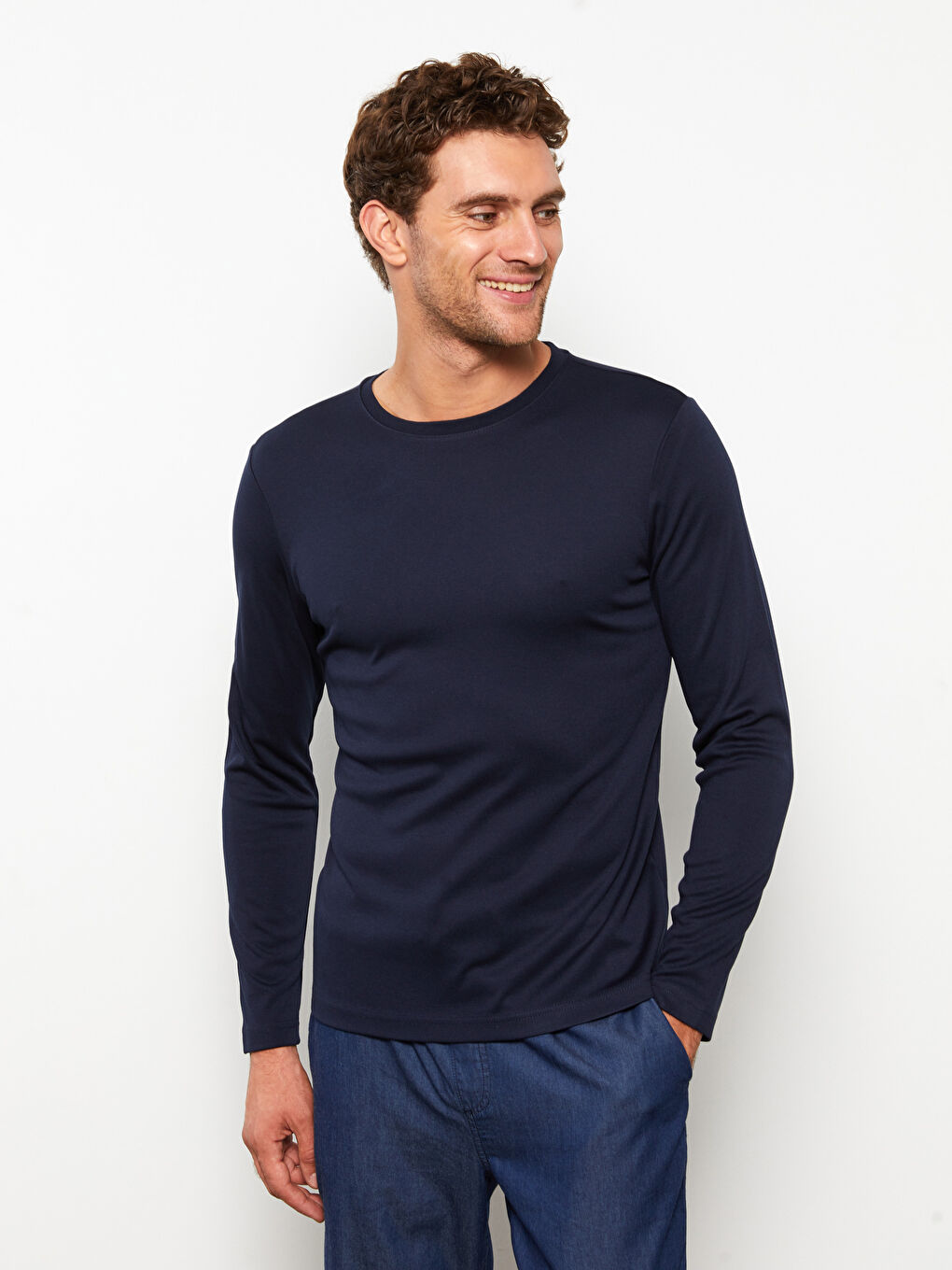 Crew Neck Long Sleeve Men's T-Shirt-1