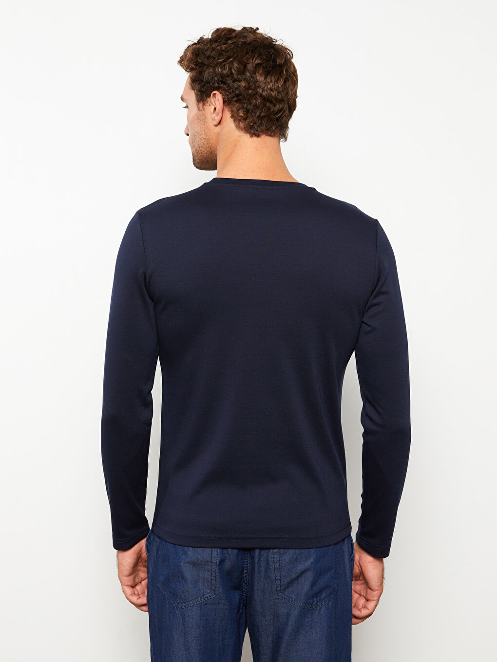 Crew Neck Long Sleeve Men's T-Shirt-4
