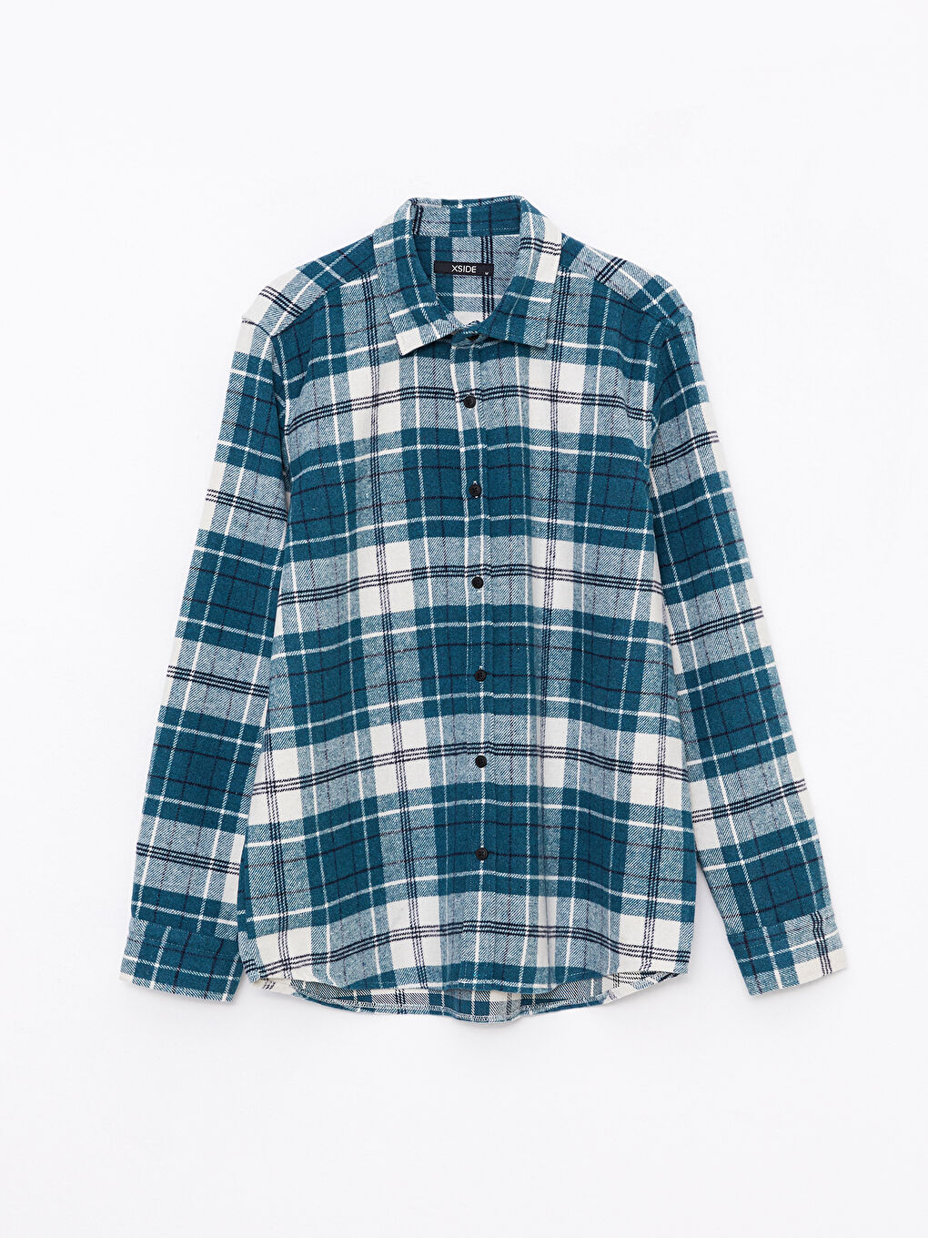 Petrol Regular Fit Uzun Kollu Ekose Erkek Oduncu Gömlek-5