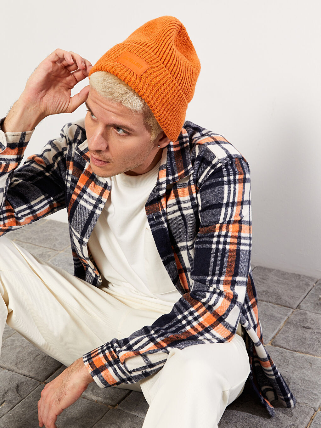 Chemise en flanelle à carreaux à manches longues coupe régulière pour hommes