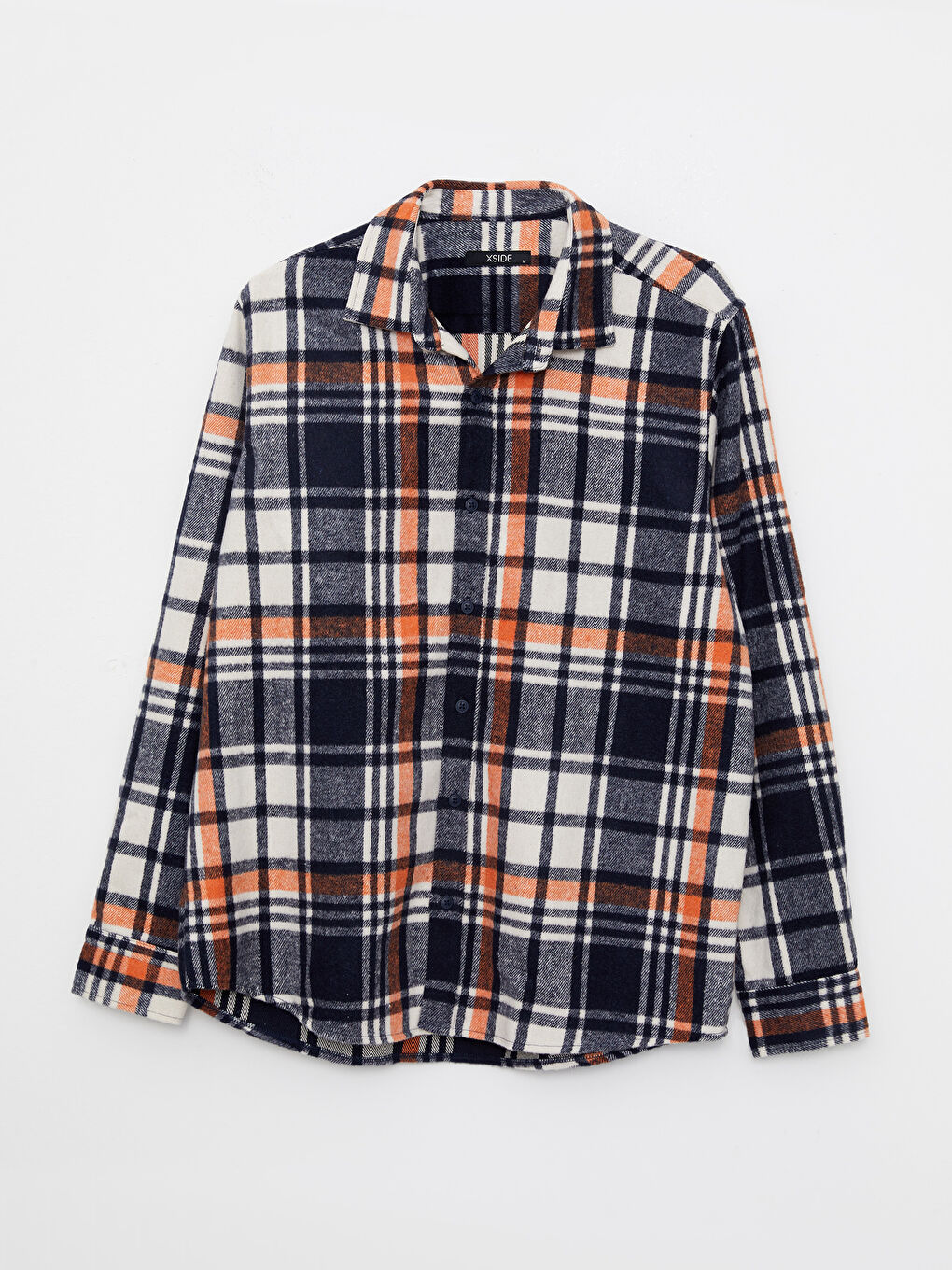 Chemise en flanelle à carreaux à manches longues coupe régulière pour hommes-5