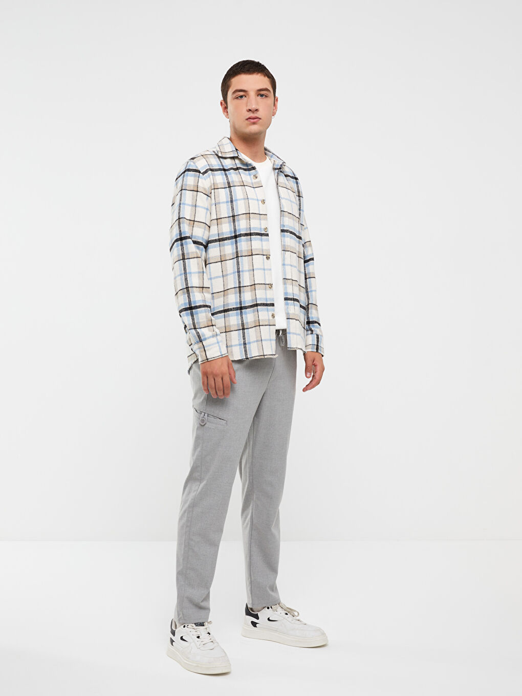 Regular Fit Long Sleeve Plaid Men's Flannel Shirt-1