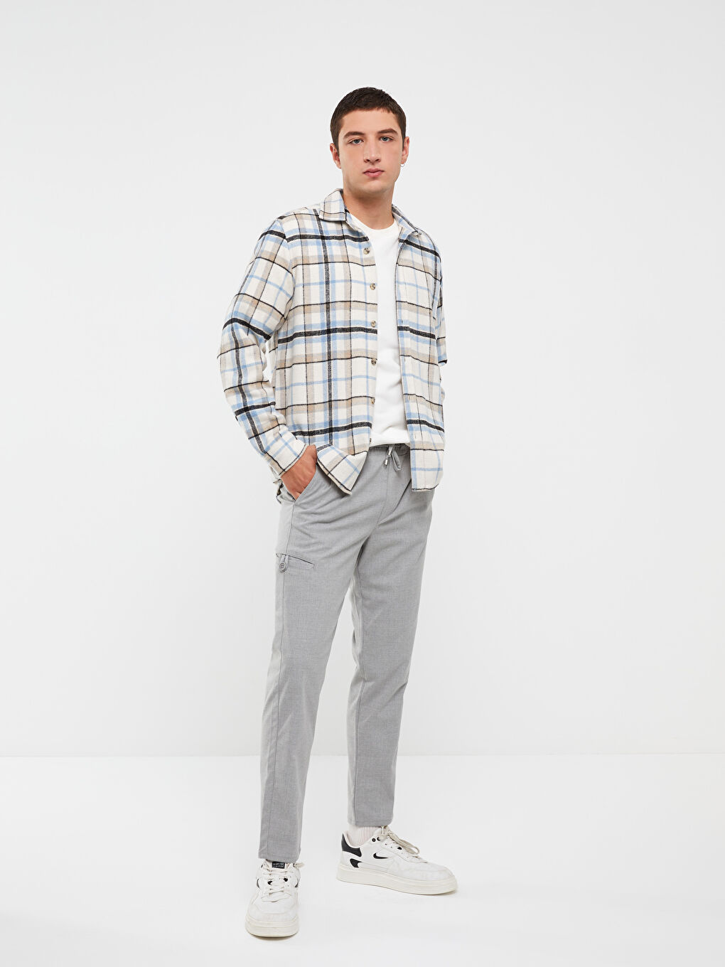 Regular Fit Long Sleeve Plaid Men's Flannel Shirt-2