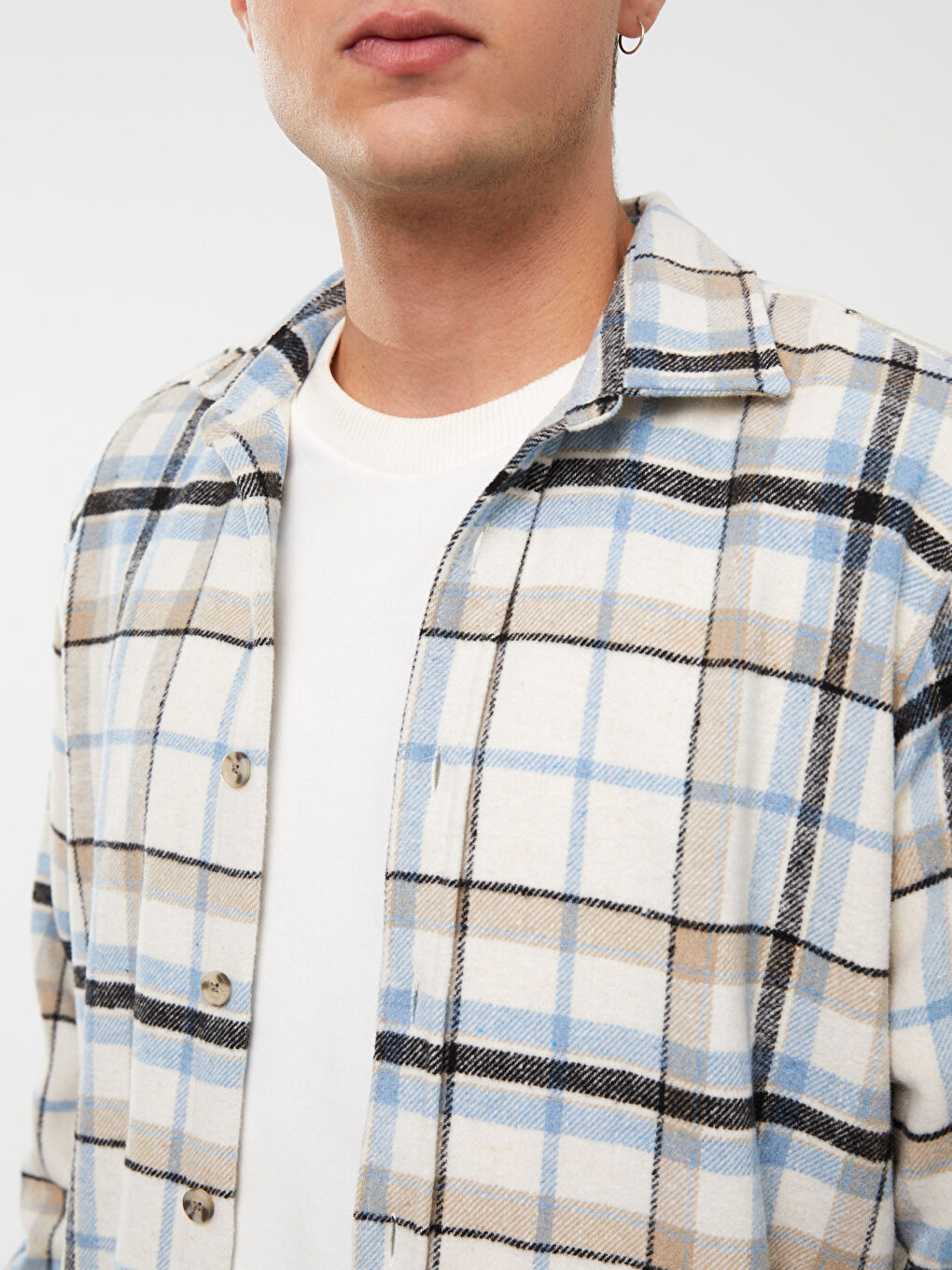 Regular Fit Long Sleeve Plaid Men's Flannel Shirt-3